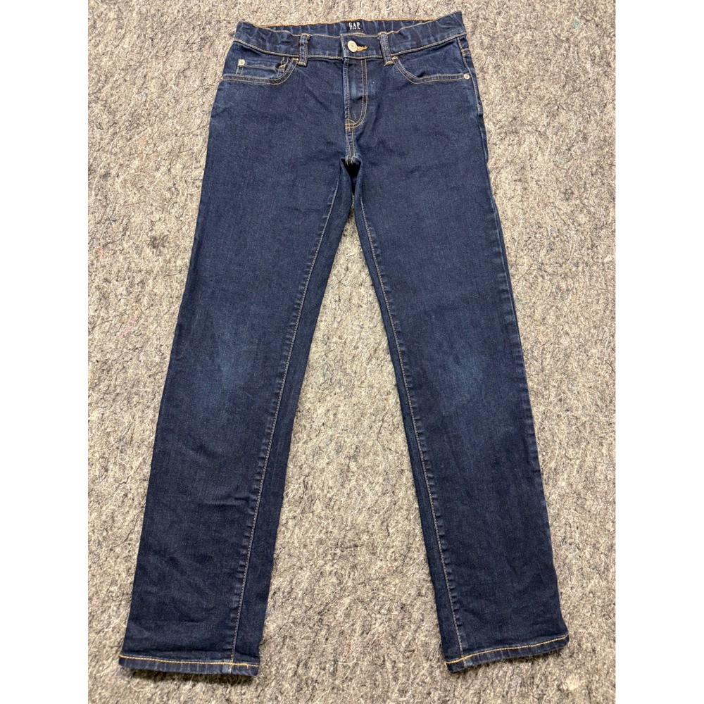 Gap Kids Boys Size 14 Regular Stretch Straight Jeans Dark Rinse Indigo Denim